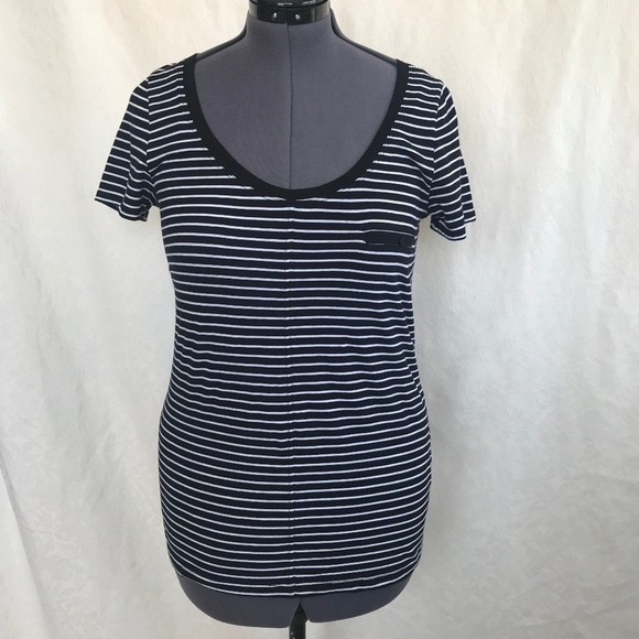 *4/$20* 2A.N.A.- Black/White Stripe Tee. - Picture 1 of 6